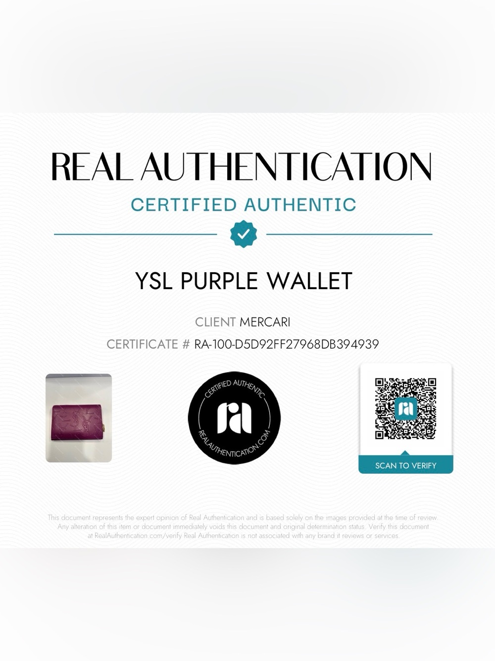 Yves Saint Laurent Embossed Logo Leather Wallet - Deep Berry/Purple - Picture 14 of 14